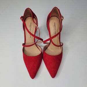 Christian Siriano Red Suede Pumps Size 9